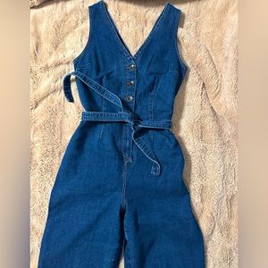 Baggy jeans jumpsuit. Size 8. Gently used. Dark blue